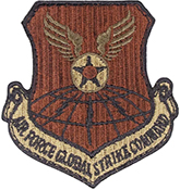 Air Force Global Strike  Command Spice Brown OCP Scorpion Shoulder Patch With Velcro